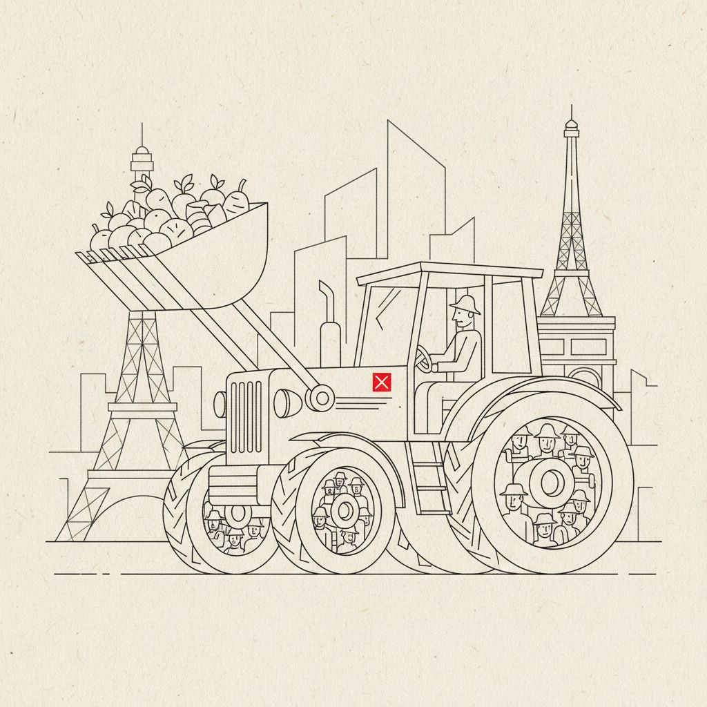 Francúzski farmári protestujú v Paríži proti dohode Mercosur